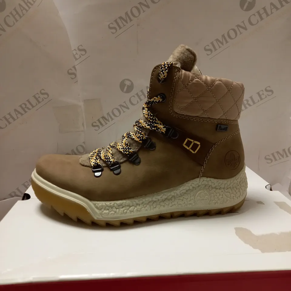 RIEKER TAUPE LACE UP BOOTS - SIZE 4