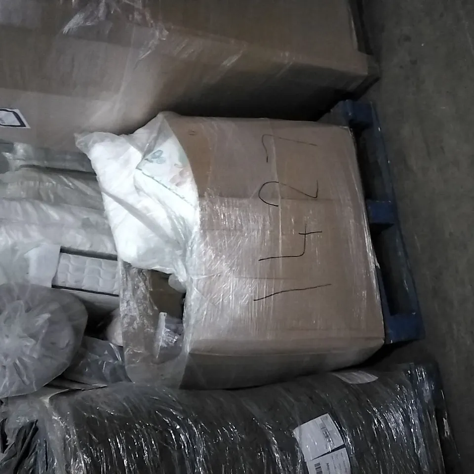 PALLET OF ASSORTED ITEMS INCLUDING KENWOOD KMIX COFFEE MACHINE, SUPPORTIBACK COMFORT THERAPY MEMORY BED PILLOW, PATIO FURNITURE COVER, FUNKO POP SPECIAL EDITION CHIP, FUNKO POP SPECIAL EDITION DALE   