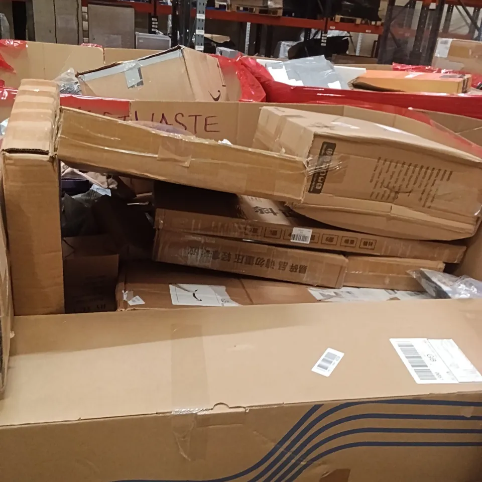 PALLET OF ASSORTED ITEMS INCLUDING - UMBRELLA, PLAYMAT, WALKING STICK