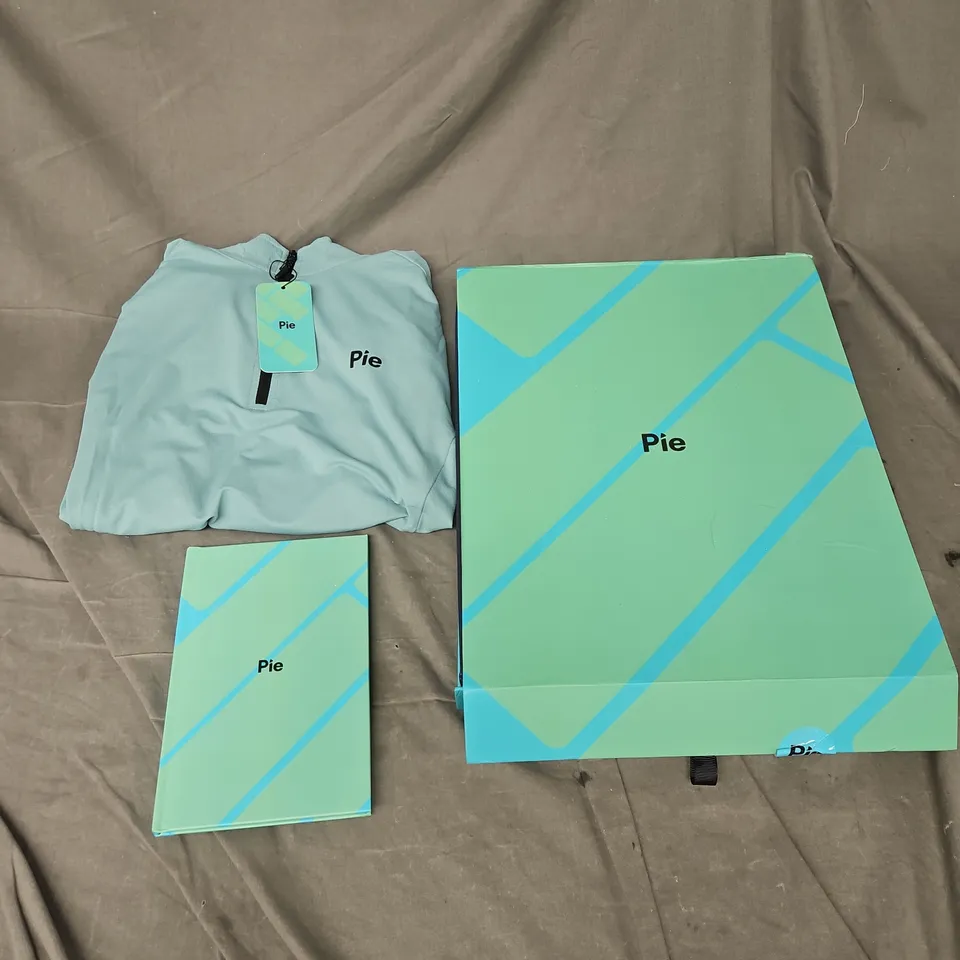 BOXED PIE.TAX 1/4 ZIP TOP IN AQUA SIZE L