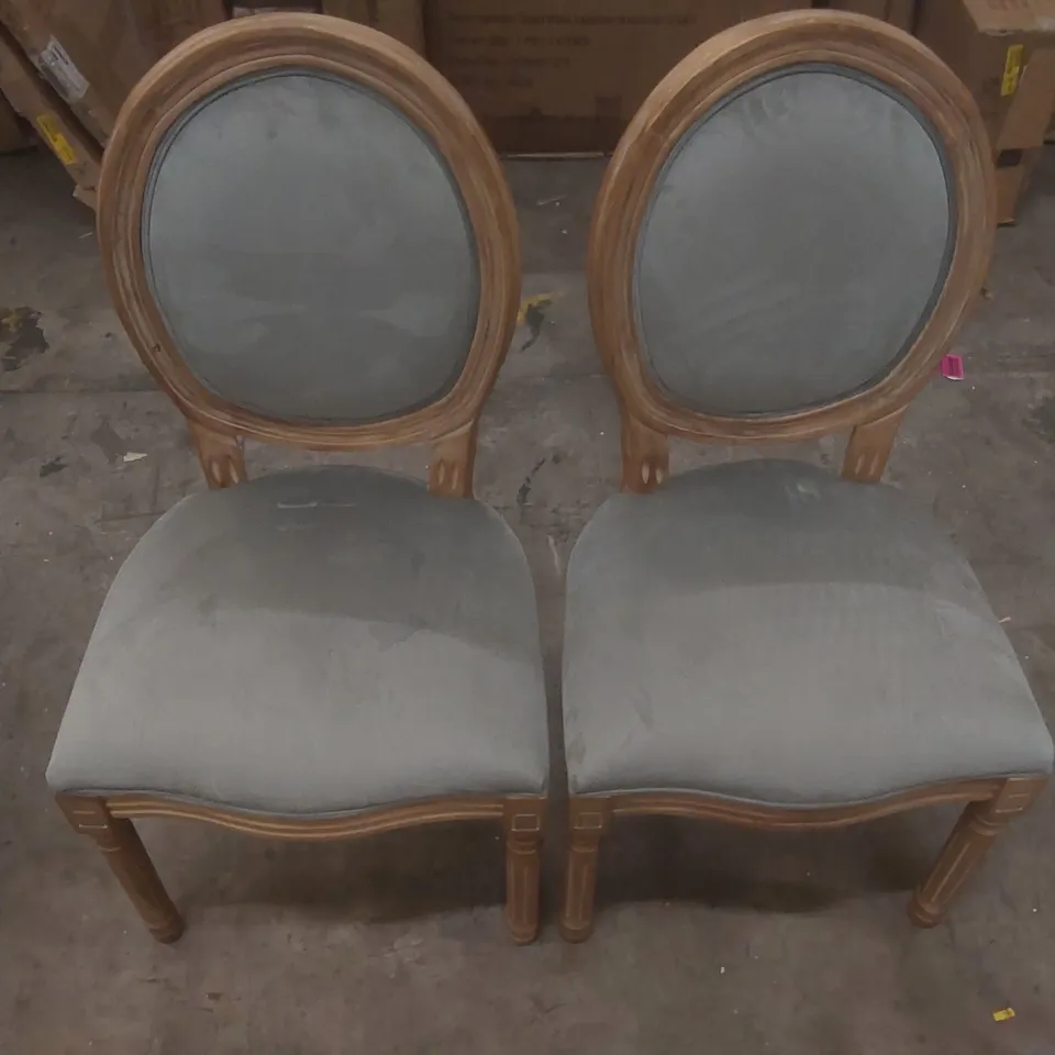 PAIR OF ROGAN UPHOLSTERED DINING CHAIRS UPHOLSTERY COLOUR: GREY