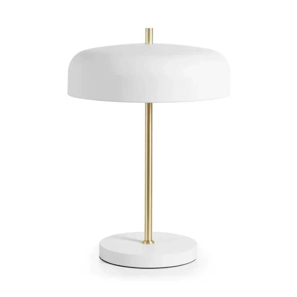 BOXED MARGERY 45CM WHITE TABLE LAMP WITH OUTLET