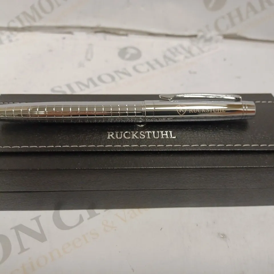 RUCKSTUHL STAINLESS STEEL LUXURY PEN IN GIFT BOX – HAND ASSEMBLED 