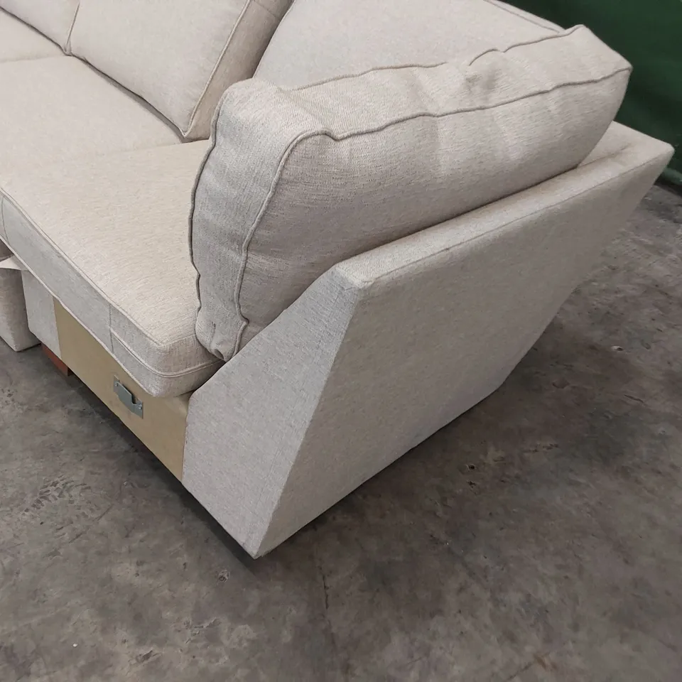 TWO BEIGE FABRIC SECTIONS, (TWO SEATER & CORNER)