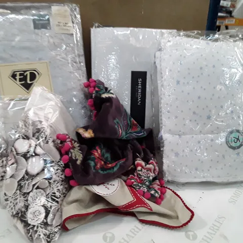 BOX TO CONTAIN AN ASSORTMENT OF CURTAINS, CUSHION COVERS AND THROWS ECT