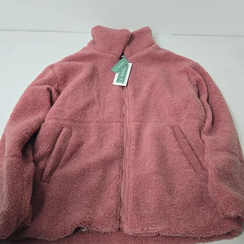 LA MAREY LADIES PLUSH JACKET IN PINK - MEDIUM