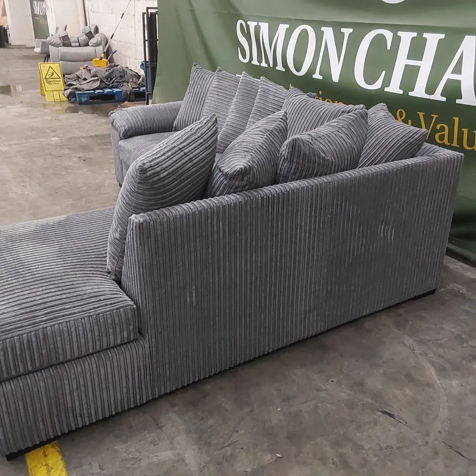 AMALFI RIGHT HAND SCATTER BACK FABRIC CORNER CHAISE SOFA - CHARCOAL  RRP £999