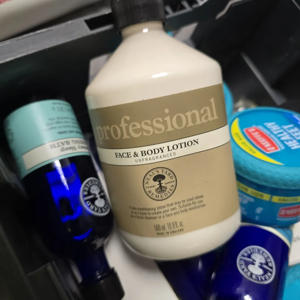 HEALTH & BEAUTY MIX LOT: TRESEMME CONDITIONER 900ML, NEAL'S YARD REMEDIES LOTION, HEALTHY FEET CREAM