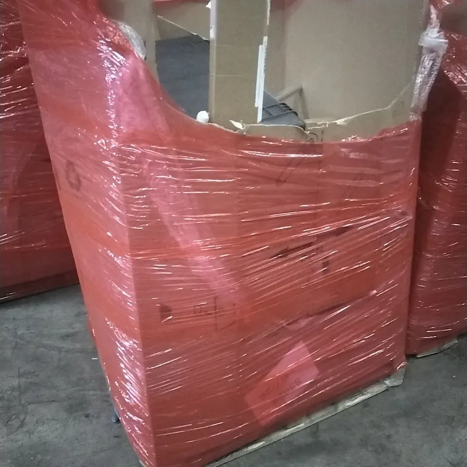 PALLET OF ASSORTED HOUSEHOLD GOODS AND PRODUCTS TO INCLUDE; PORTABLE BOX, BOXED FURNITURE ETC