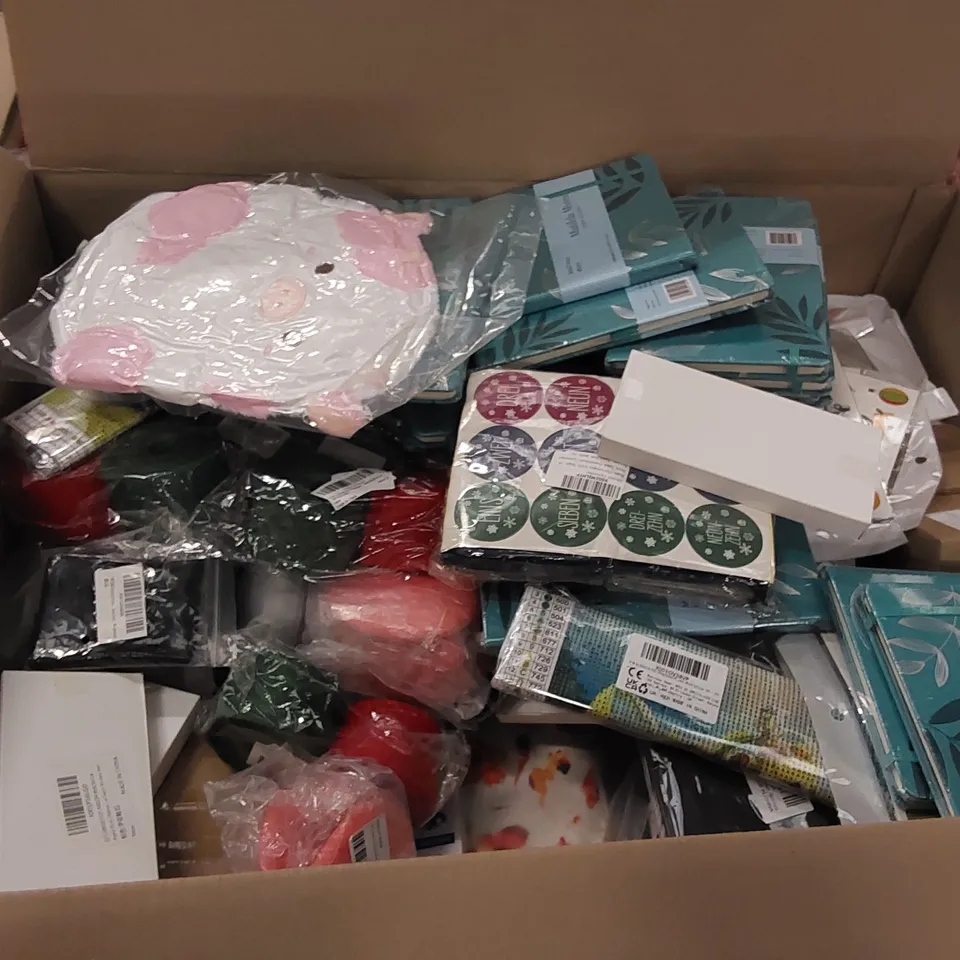 PALLET OF ASSORTED ITEMS INCLUDING: MENS FLEECE, MENS SHOES, MENS PYJAMAS, TEMPORARY TATTOOS, GIFT RIBBONS, MID YEAR DIARY, BRA, FISHING LINE, CHILDREN'S BOOK