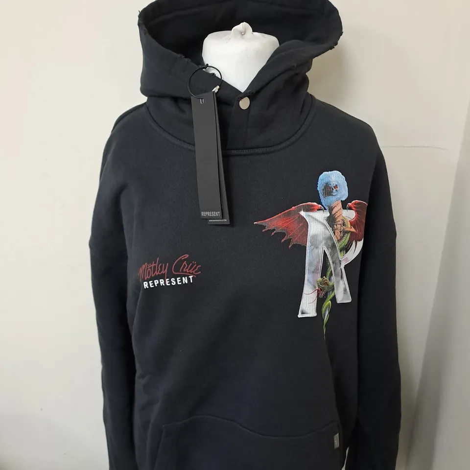 REPRESENT MOTLEY CRUE INITAL HOODIE SIZE M