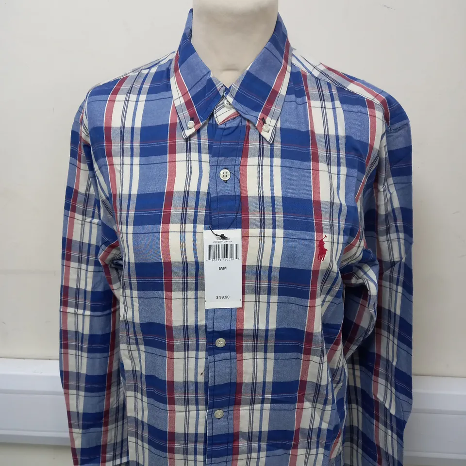 POLO RALPH LAUREN CHEQUERED SHIRT SIZE M