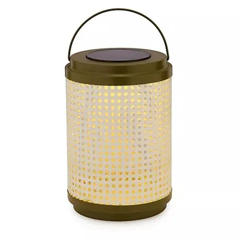 GARDEN STORIES STUDIO 70 METAL CYLINDER OUTDOOR SOLAR LANTERN