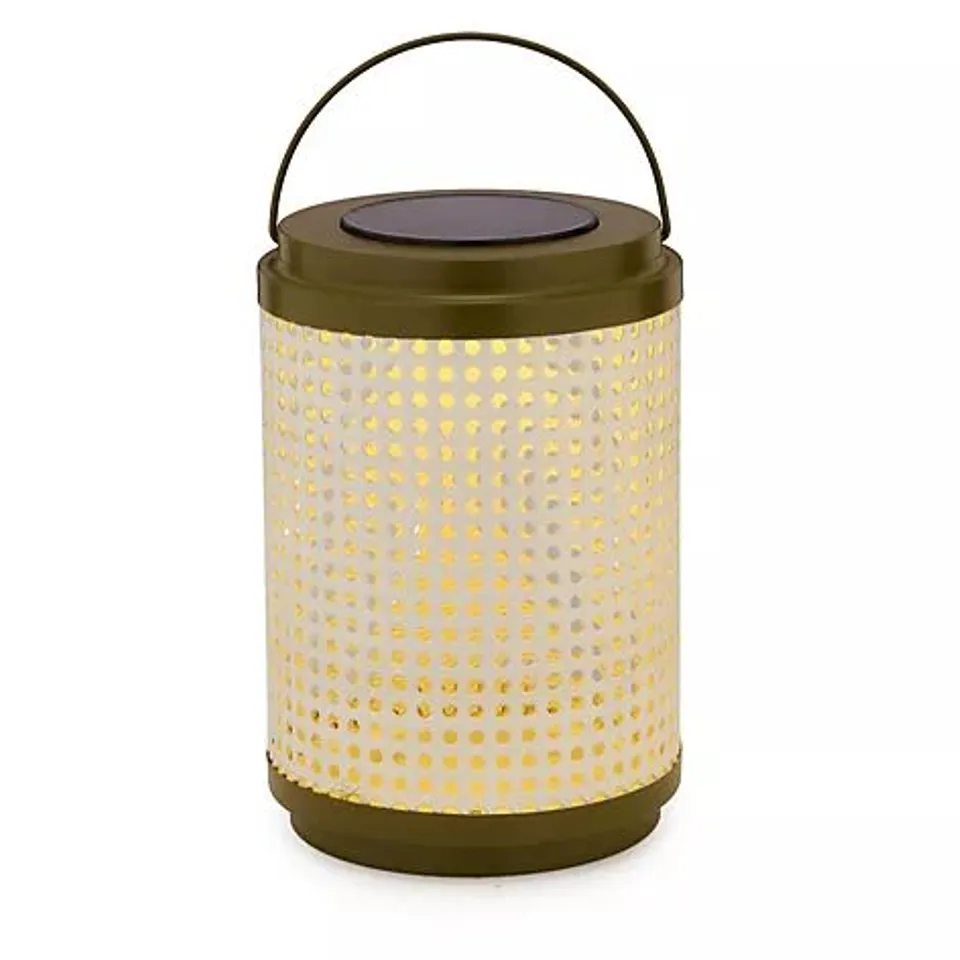 GARDEN STORIES STUDIO 70 METAL CYLINDER OUTDOOR SOLAR LANTERN