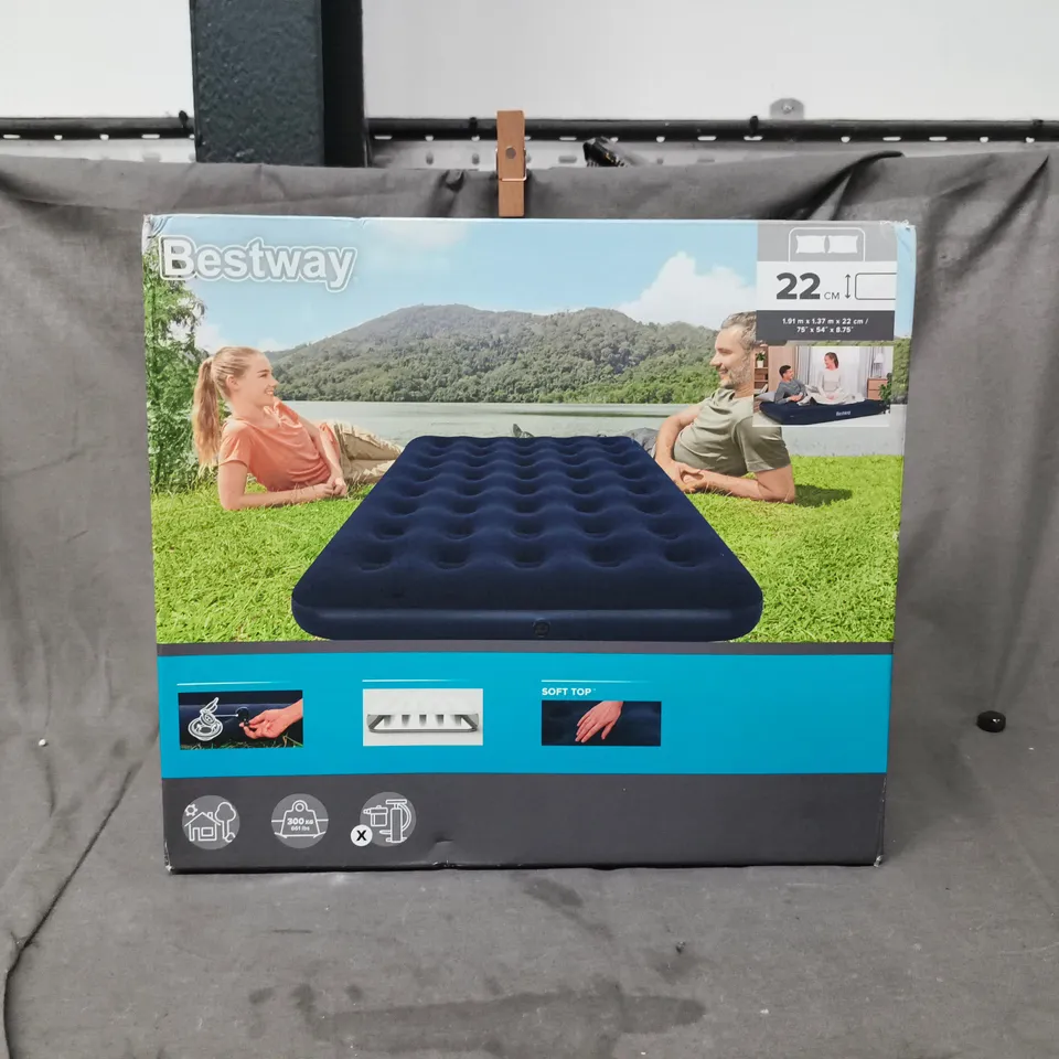 BESTWAY AIR MATTRESS – 22 CM THICK, BLUE