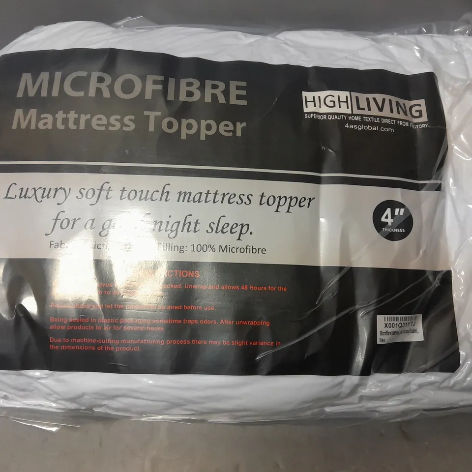 HIGHLIVING MICROFIBRE MATTRESS TOPPER - DOUBLE