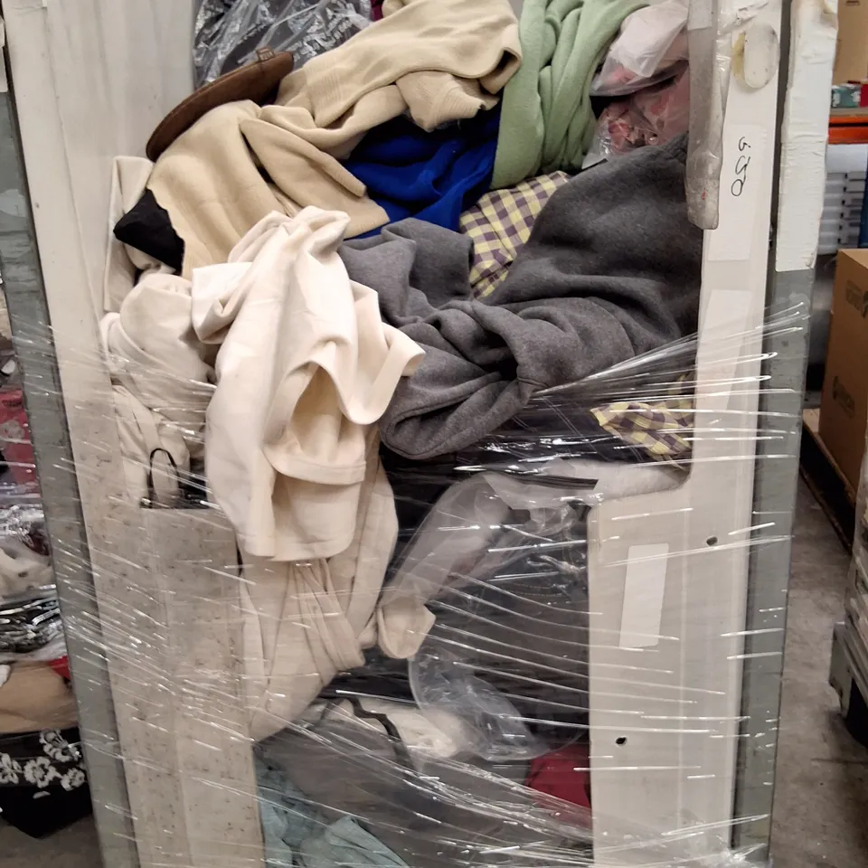 CAGE CONTAINING ASSORTED CLOTHING