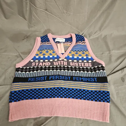 BLACK & BEECH KNITTED VEST IN MULTI SIZE M