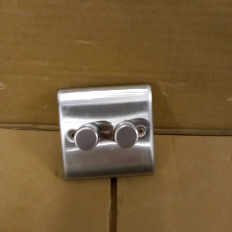 BG ELECTRICAL DOUBLE DIMMER INTELLIGENT LIGHT SWITCH, BRUSHED STEEL, 2-WAY