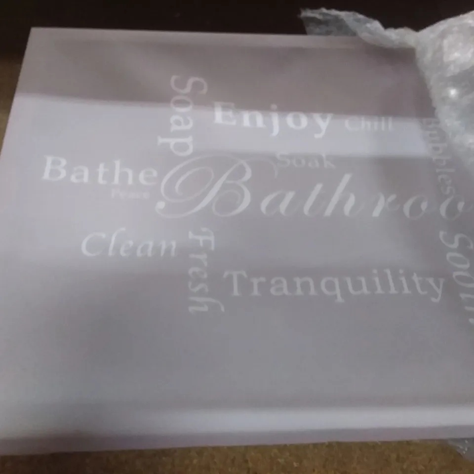 BAGGED BATHROOM QUOTE BATHROOM TRANQUILITY TEXTUAL ART