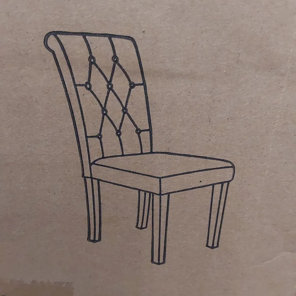 BOXED SET OF 2 FABRIC UPHOLSTERED DINING CHAIRS - DARK BROWN (1 BOX)