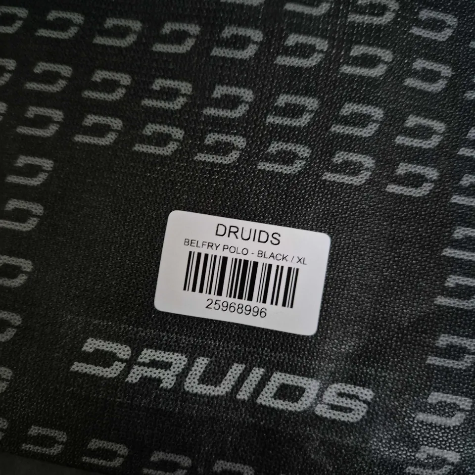 BAGGED DRUIDS BELFRY POLO SHIRT – BLACK, XL