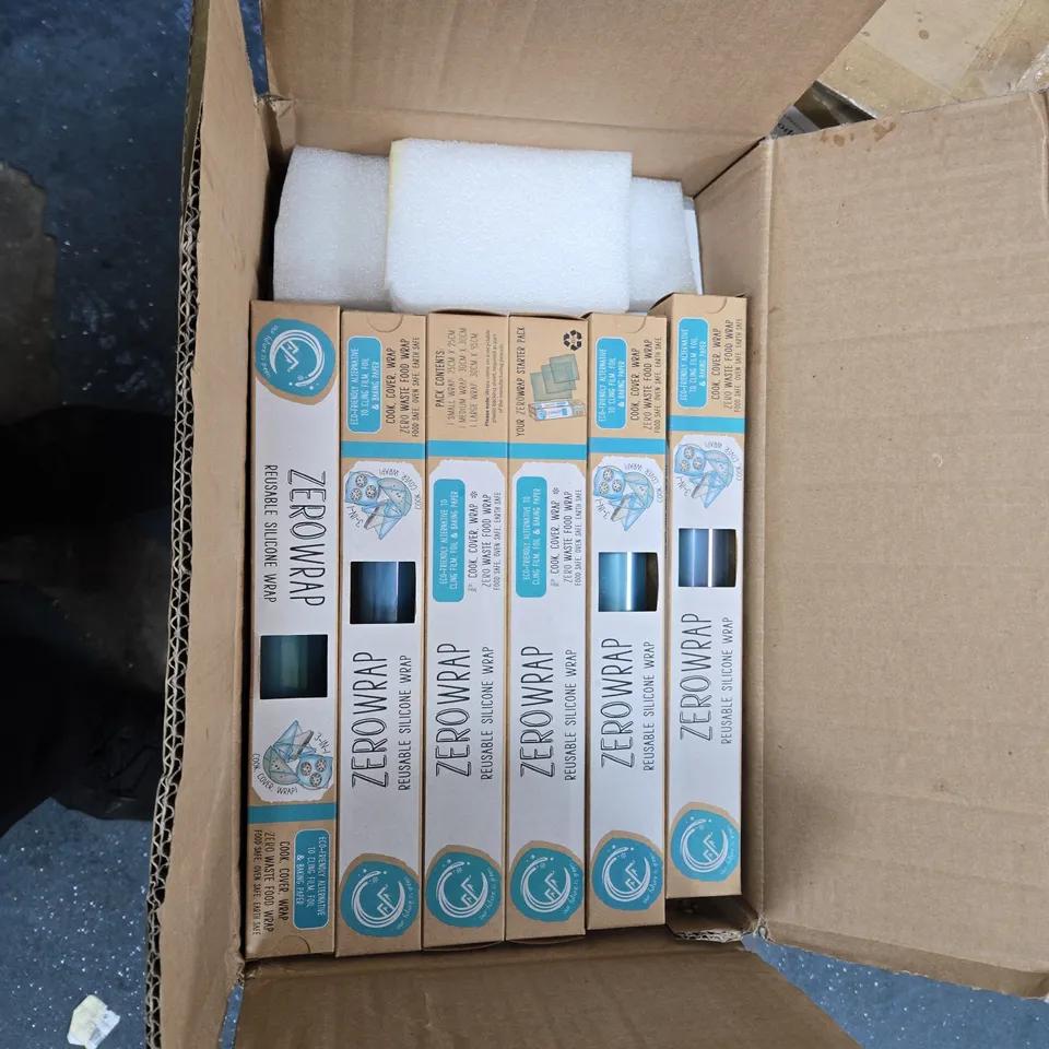 BOX OF APPROXIMATELY 70 X ZEROWRAP REUSABLE SILICONE WRAP 