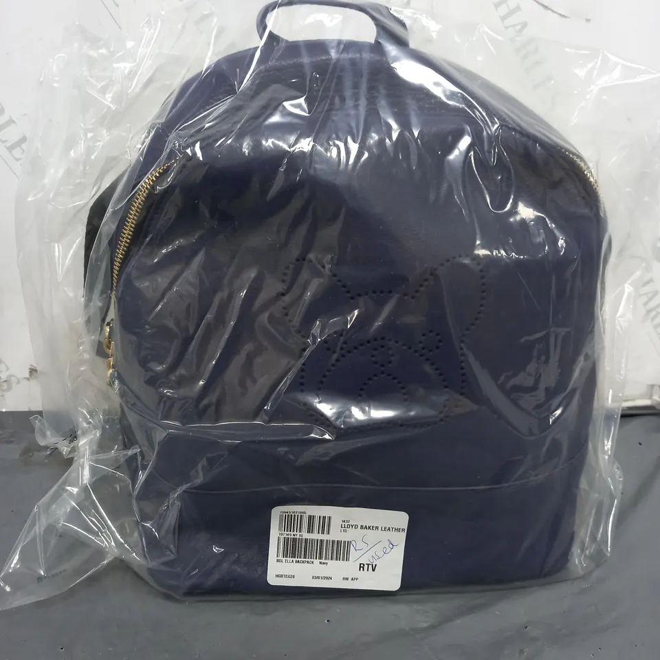 LLOYD LEATHER NAVY BLUE BACKPACK 