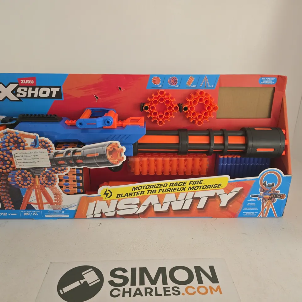 ZURU X-SHOT INSANITY MOTORISED RAGE FIRE BLASTER – BOXED TOY BLASTER