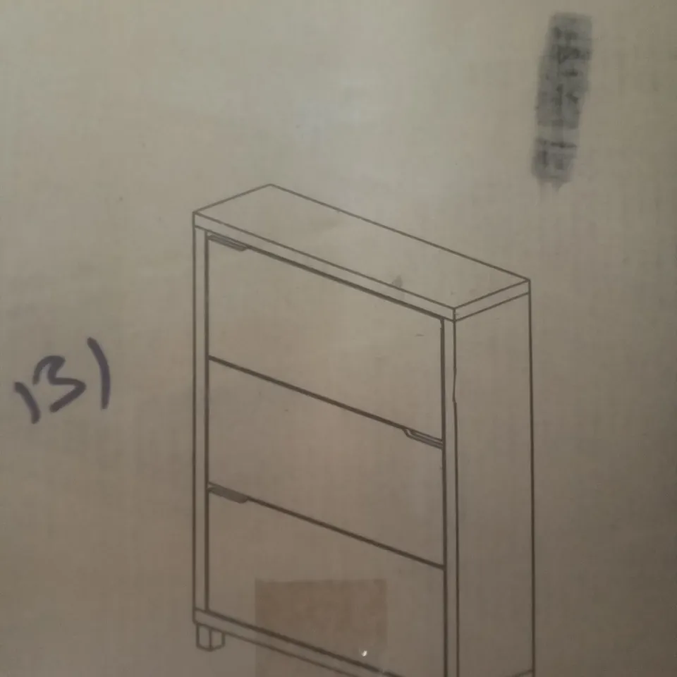 BOXED 3 DOORVSHOE RACK - CAPPUCCINO
