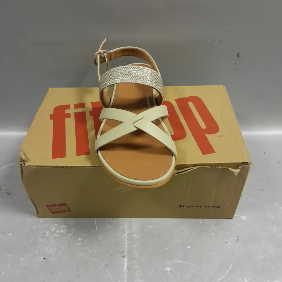 BOXED PAIR OF FITFLOP GRACIE CRYSTAL LEATHER STRAPPY SANDALS - 6