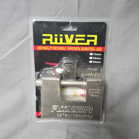 RIIVER HARDENED SOLID STEEL 94MM PADLOCK – BLISTER PACK