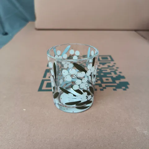 GISELA GRAHAM LONDON - GLASS FLORAL TEALIGHT HOLDERS – SET OF 6, XMAS PATTERN