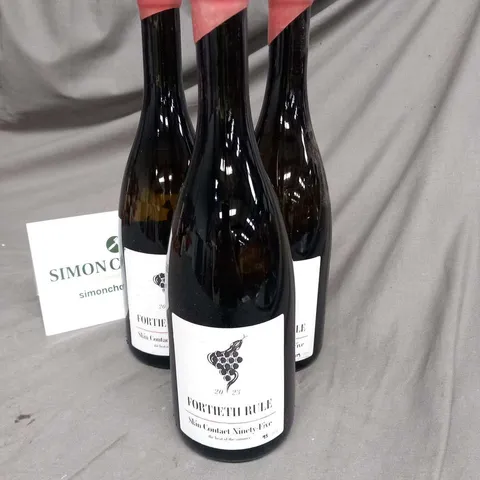 FOUR BOTTLES OF 2023 FORTIETH RULE SKIN CONTACT NINETY-FIVE THE HEAT OF SUMMER CHARDONNAY 75CL 11.5%