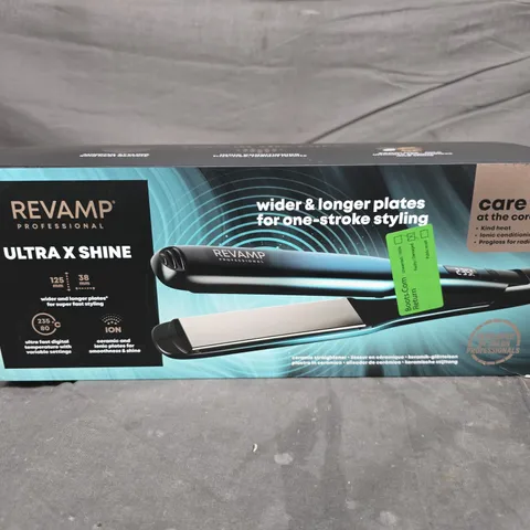 REVAMP PROFESSIONAL ULTRA X SHINE HAIR STRAIGHTENER - BOXED