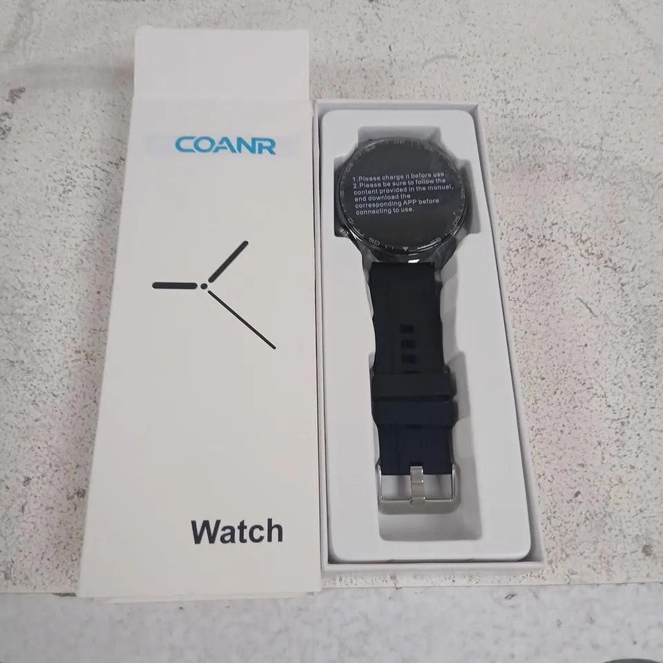 COANR SMARTWATCH WITH ROUND FACE – BOXED, DARK STRAP