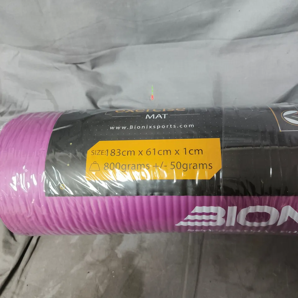 BIONIX SPORTS YOGA EXERCISE MAT – EXTRA THICK, 183CM X 61CM X 1CM (PURPLE ENDS)