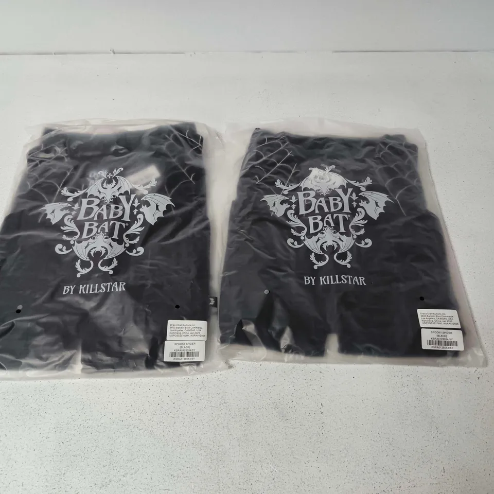 LOT OF APPROXIMATELY 26 BRAND NEW KILLSTAR SPOOKY SPIDER ITEMS IN BLACK - ALL SIZE 5Y