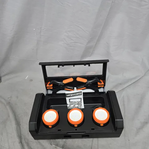 THREE-PIECE RECHARGEABLE LED SPOTLIGHT SET WITH CHARGING CASE