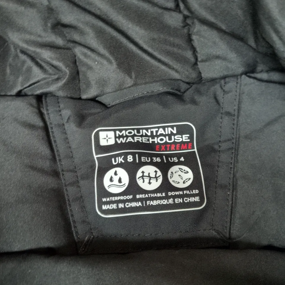 MOUNTAIN WAREHOUSE EXTREME DOWN JACKET – UK 8, BLACK