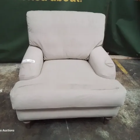 QUALITY BRITISH DESIGNER LOUNGE Co. EASY CHAIR PLUSH NATURAL FABRIC