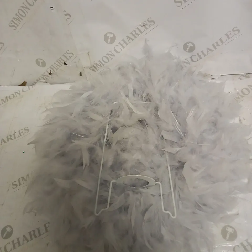 ELLIE FEATHER GREY TABLE LAMP  RRP £48
