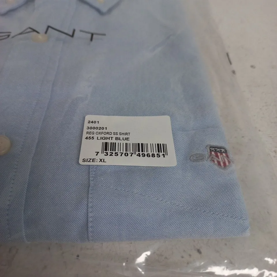 GANT REG OXFORD SS SHIRT LIGHT BLUE, SIZE XL
