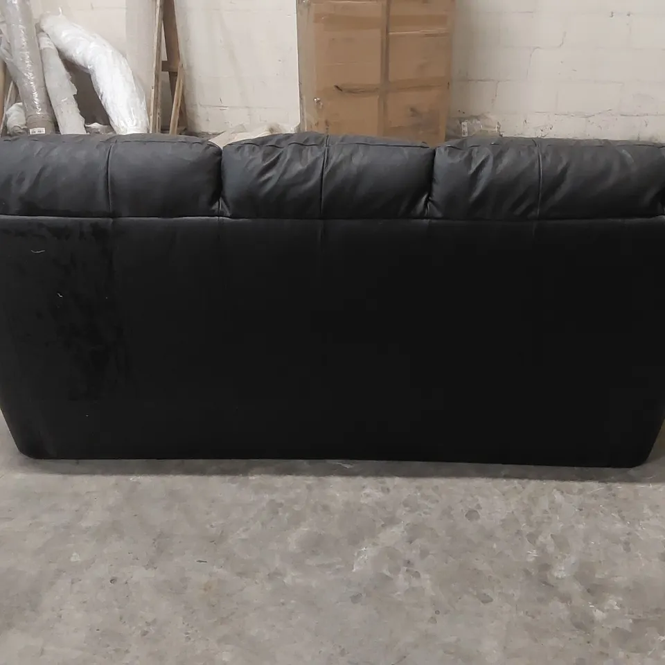 DESIGNER 3 SEATER SOFA - BLACK