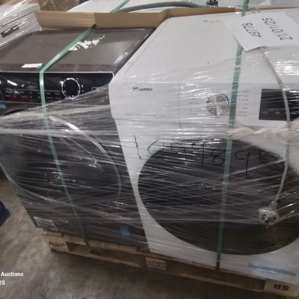 PALLET OF APPROXIMATELY 4 UNPROCESSED RAW RETURN WHITE GOODS TO INCLUDE;