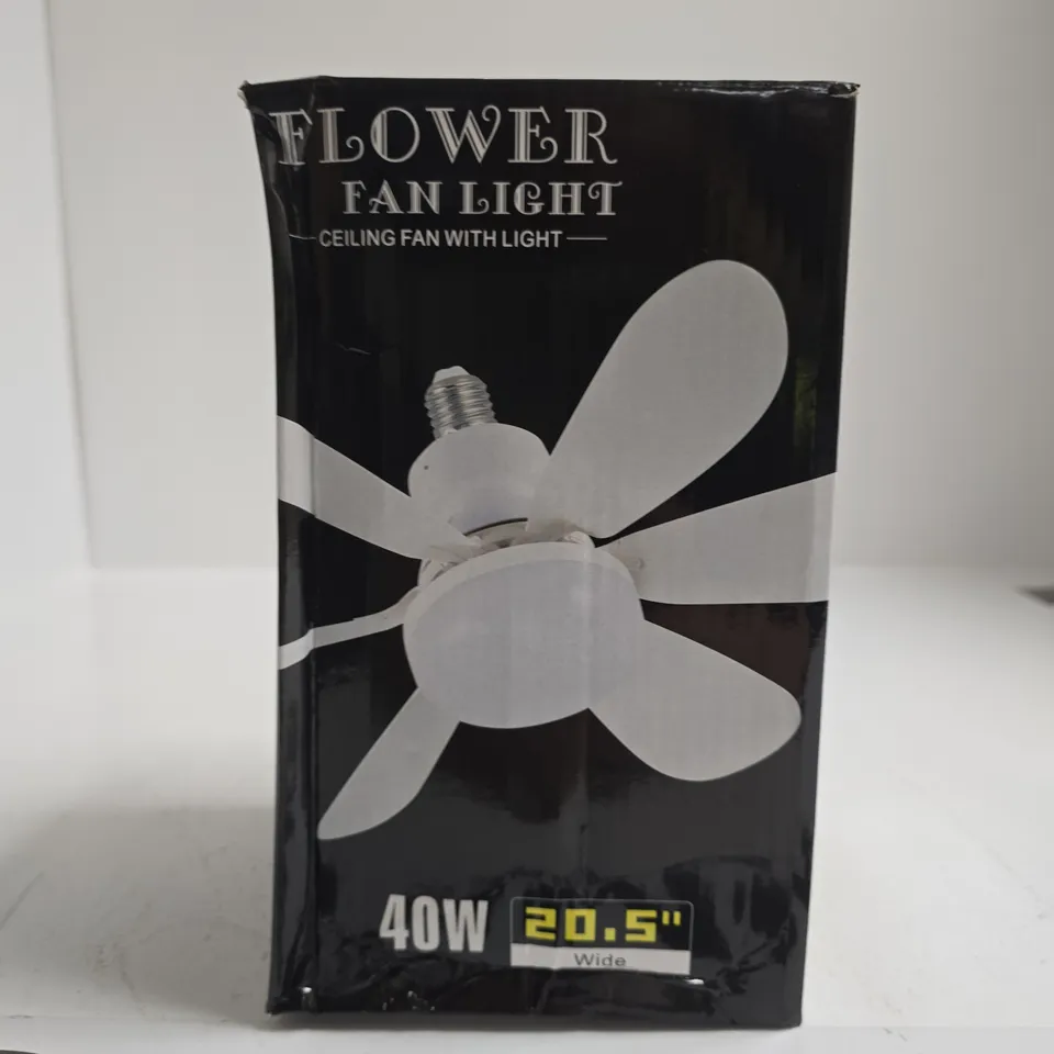 FLOWER FAN LIGHT – CEILING FAN WITH LIGHT, 40W, 20.5\" WIDE – BOXED
