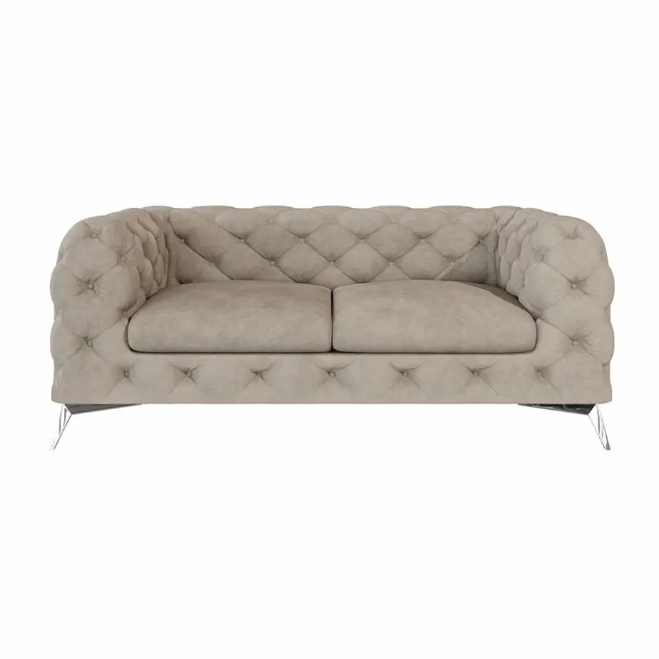 BOXED BIXBY 2-SEATER UPHOLSTERED SOFA DARK CREAM