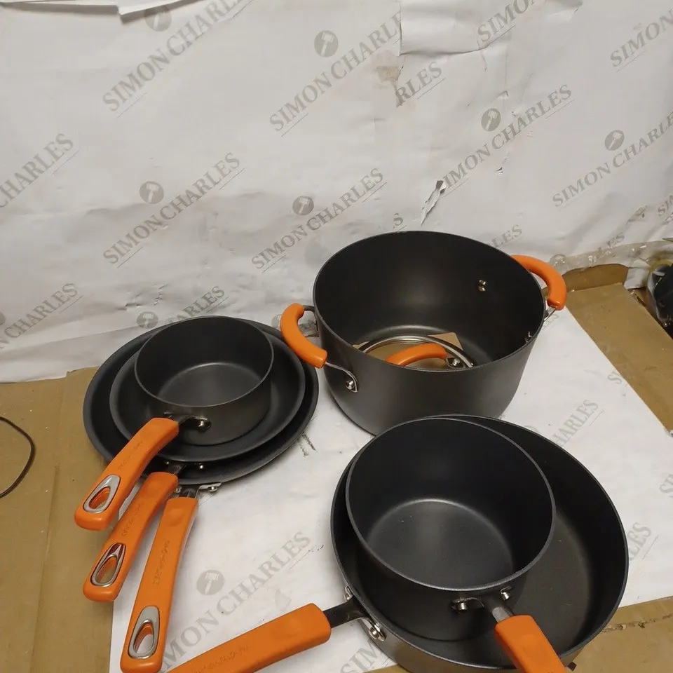 RACHAEL RAY 87375 HARD ANODISED NONSTICK 6 PIECE POTS AND PANS SET