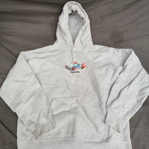 SUPREME CAR GRAPHIC HOODIE IN GREY - XL