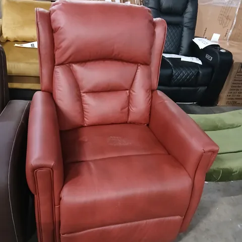 LELANI ANSLEY GENUINE LEATHER LIFT ASSOST RECLINER BURGUNDY